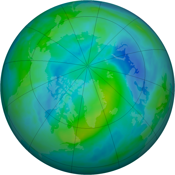 Arctic ozone map for 22 September 2008